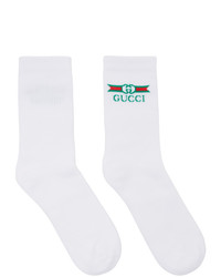 weiße bedruckte Socken von Gucci
