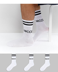 weiße bedruckte Socken von Nicce London