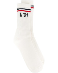 weiße bedruckte Socken von No.21