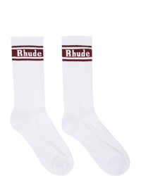 weiße bedruckte Socken von Rhude