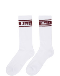 weiße bedruckte Socken von Rhude