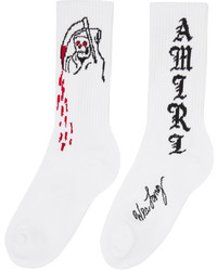 weiße bedruckte Socken von Amiri