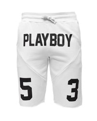 weiße bedruckte Sportshorts von Playboy