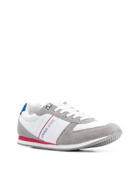 weiße bedruckte Wildleder niedrige Sneakers von VERSACE JEANS COUTURE