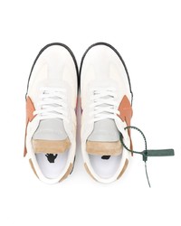 weiße bedruckte Wildleder niedrige Sneakers von Off-White