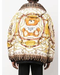 weiße bedruckte Windjacke von Moschino