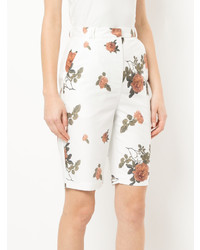 weiße Bermuda-Shorts mit Blumenmuster von Dalood
