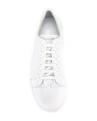 weiße beschlagene Leder niedrige Sneakers von Neil Barrett