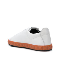 weiße beschlagene niedrige Sneakers von Emporio Armani