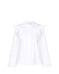 weiße bestickte Bluse mit Knöpfen von Chloé