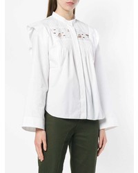 weiße bestickte Bluse mit Knöpfen von Chloé