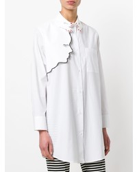 weiße bestickte Bluse mit Knöpfen von Vivetta