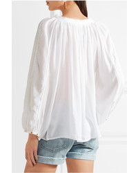 weiße bestickte Bluse von Melissa Odabash