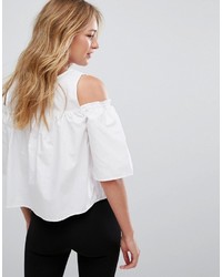 weiße bestickte Bluse von Pull&Bear