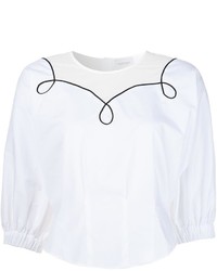 weiße bestickte Bluse von Rachel Comey