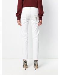 weiße bestickte enge Jeans von Dsquared2