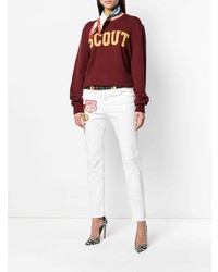 weiße bestickte enge Jeans von Dsquared2