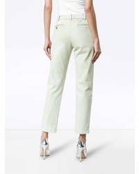 weiße bestickte enge Jeans von Gucci