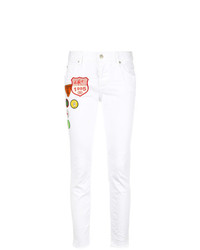 weiße bestickte enge Jeans von Dsquared2