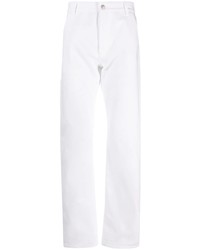 weiße bestickte Jeans von Alexander McQueen