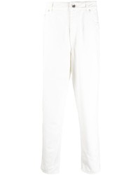 weiße bestickte Jeans von Brunello Cucinelli