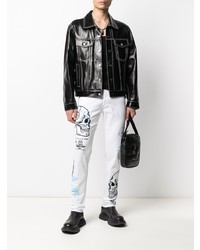 weiße bestickte Jeans von Philipp Plein