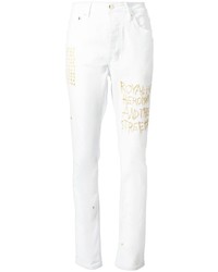 weiße bestickte Jeans von Ksubi
