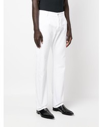 weiße bestickte Jeans von Alexander McQueen
