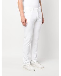 weiße bestickte Jeans von Brioni