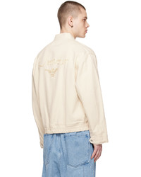 weiße bestickte Jeansjacke von Emporio Armani