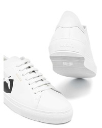 weiße bestickte Leder niedrige Sneakers von Axel Arigato