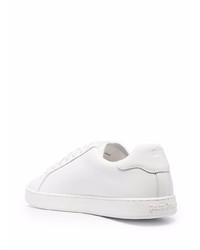 weiße bestickte Leder niedrige Sneakers von Palm Angels