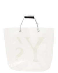 weiße bestickte Shopper Tasche aus Segeltuch von Ys