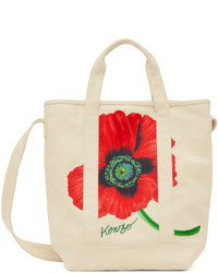 weiße bestickte Shopper Tasche