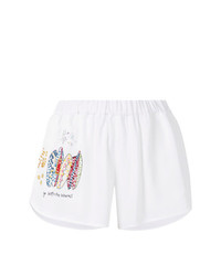 weiße bestickte Shorts von Mira Mikati