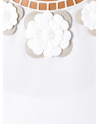 weiße Bluse mit Blumenmuster von Fendi