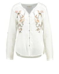 weiße Bluse mit Knöpfen mit Blumenmuster von Cream