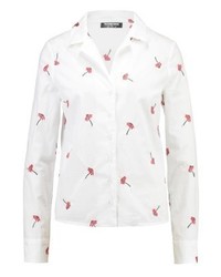 weiße Bluse mit Knöpfen mit Blumenmuster von Fashion Union Tall