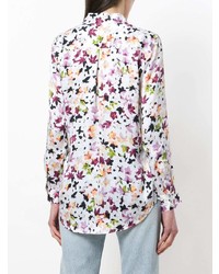 weiße Bluse mit Knöpfen mit Blumenmuster von Equipment