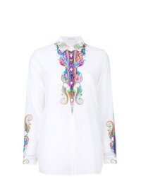 weiße Bluse mit Knöpfen mit Paisley-Muster von Etro