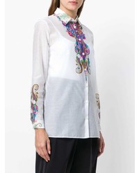 weiße Bluse mit Knöpfen mit Paisley-Muster von Etro