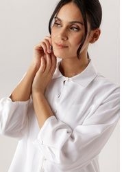 weiße Bluse mit Knöpfen von Aniston SELECTED