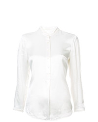 weiße Bluse mit Knöpfen von Raquel Allegra