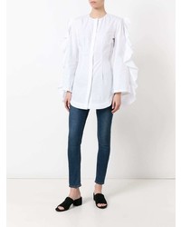 weiße Bluse mit Knöpfen von Sara Battaglia