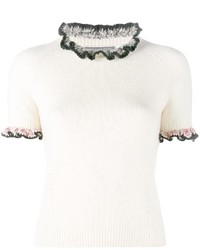weiße Bluse mit Rüschen von Alexander McQueen