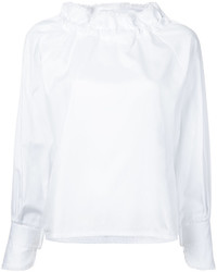 weiße Bluse mit Rüschen von Atlantique Ascoli