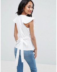 weiße Bluse mit Rüschen von Asos