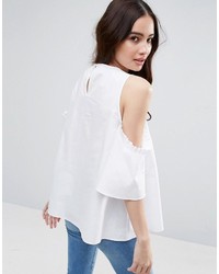 weiße Bluse mit Rüschen von Asos