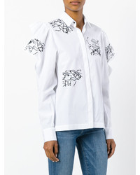 weiße Bluse mit Rüschen von Kenzo