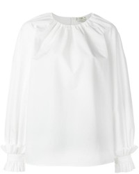 weiße Bluse mit Rüschen von Fendi